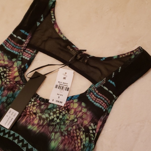 NWT Kiwi Tucker Black Reptile Crop Top sSm - Picture 2 of 3